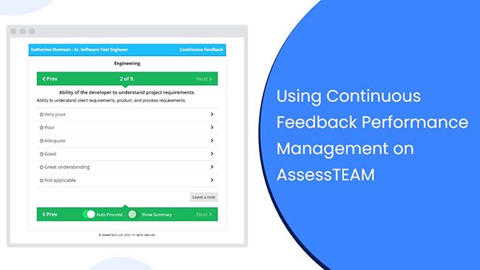 Using continuous feedback performance management with AssessTEAM