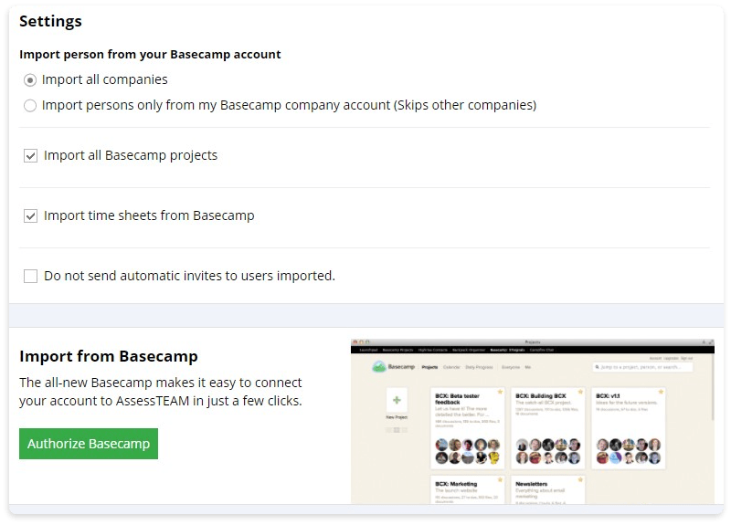 AssessTEAM: Basecamp Integrated Employee Evaluation System