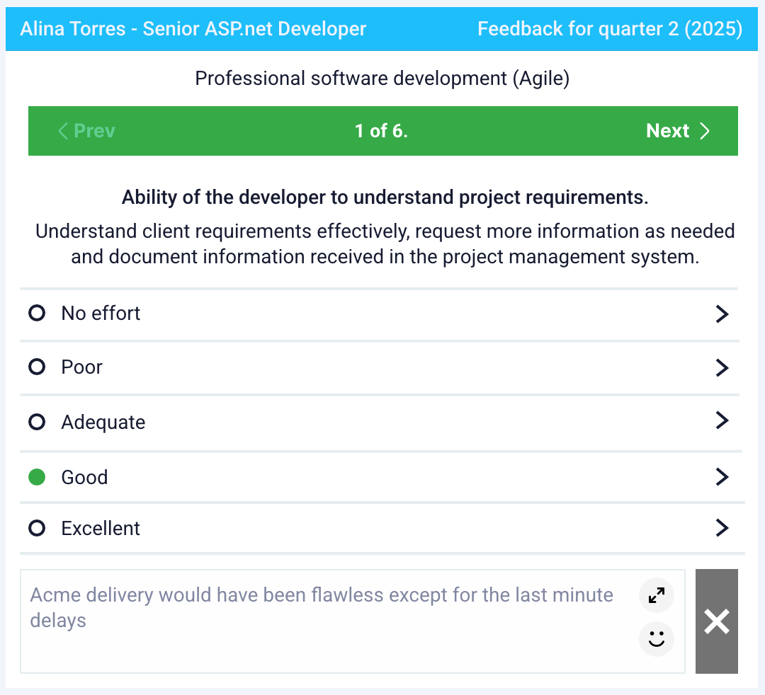 Simple evaluation software
