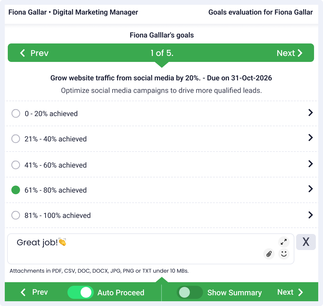 Simple goal setting software